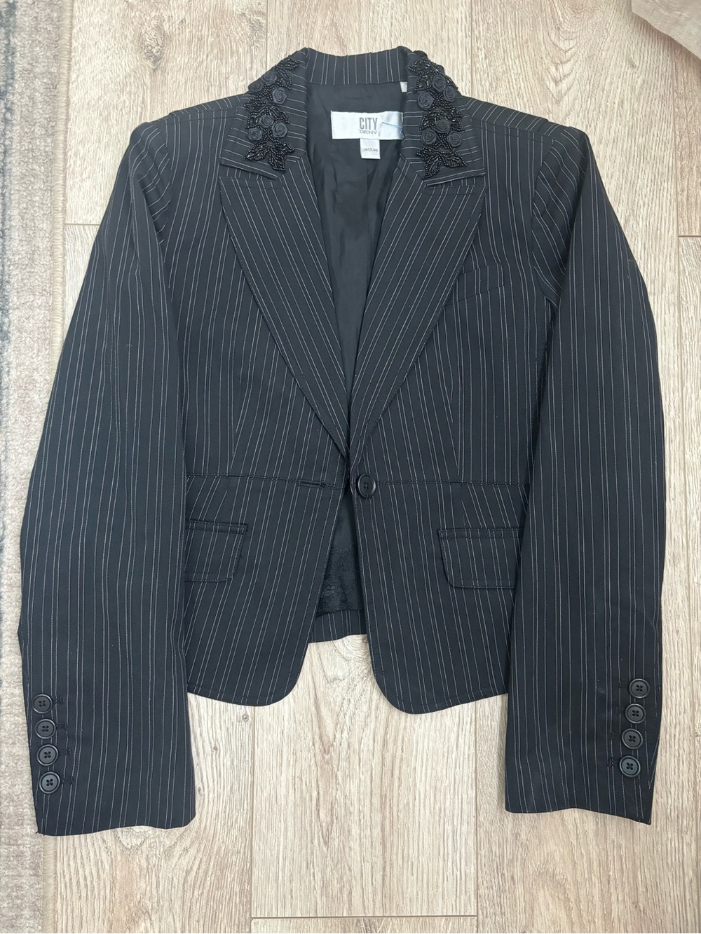 Vintage DLNY Black Pinstripe Blazer